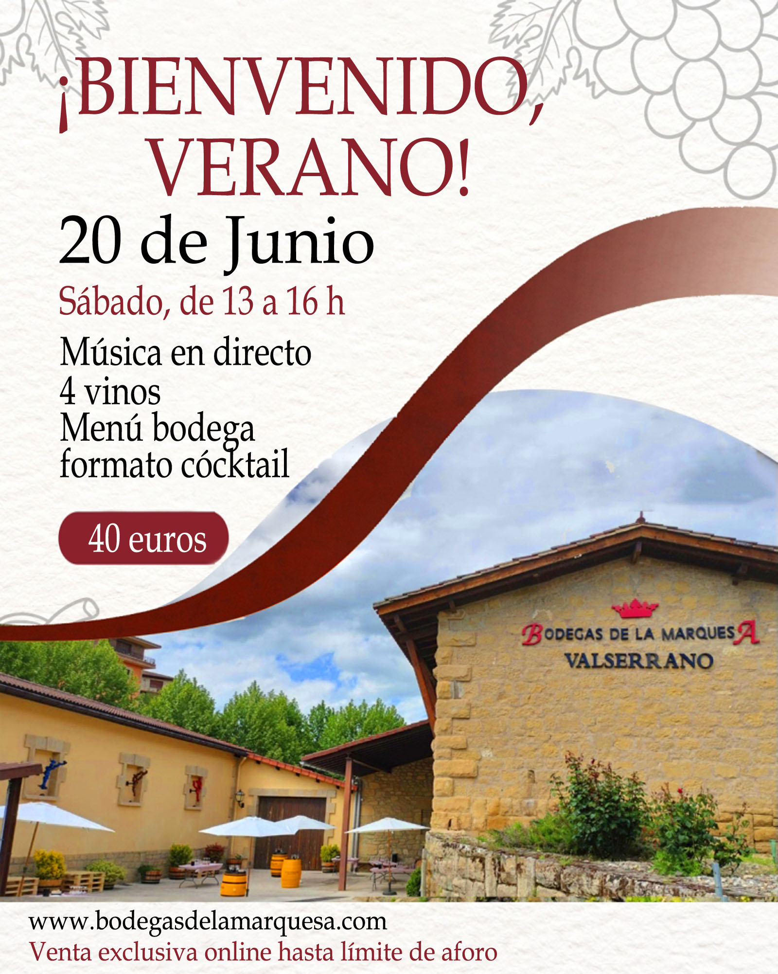 Bienvenido al Verano en Bodegas de la Marquesa